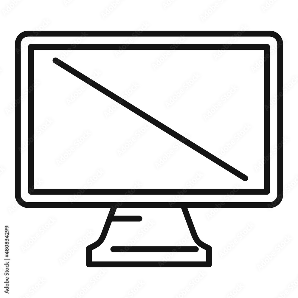Poster modern display icon outline vector. computer screen