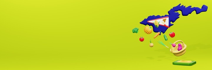3d rendering of vegetable consumption in American Samoa for data display and social media