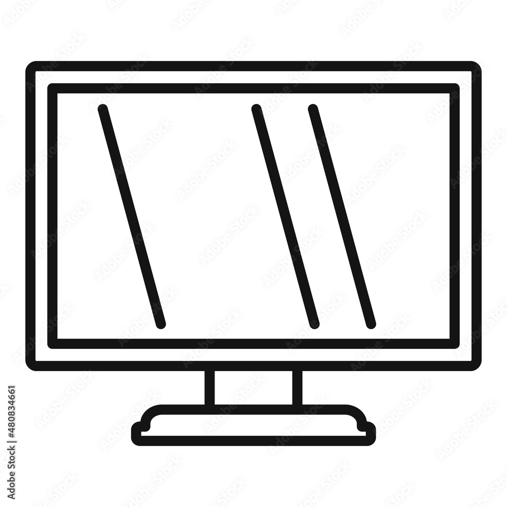 Poster monitor image icon outline vector. digital display