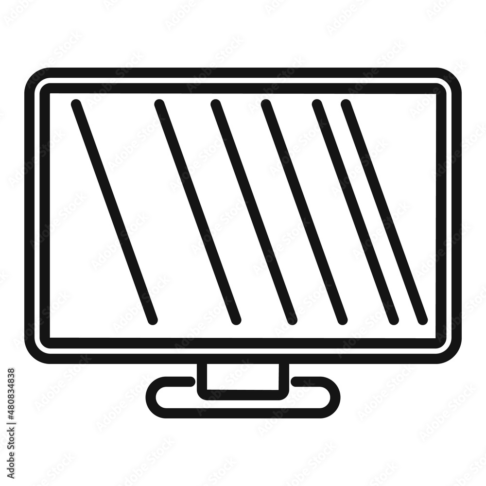 Poster digital monitor icon outline vector. computer display