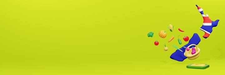 3d rendering of vegetable consumption in New Zealand for data display and social media