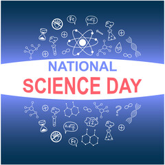 Vector design for National Science Day.
Header illustration for website, poster, flyer.