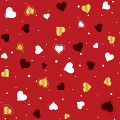 decorative red, white and gold background for valentine's day