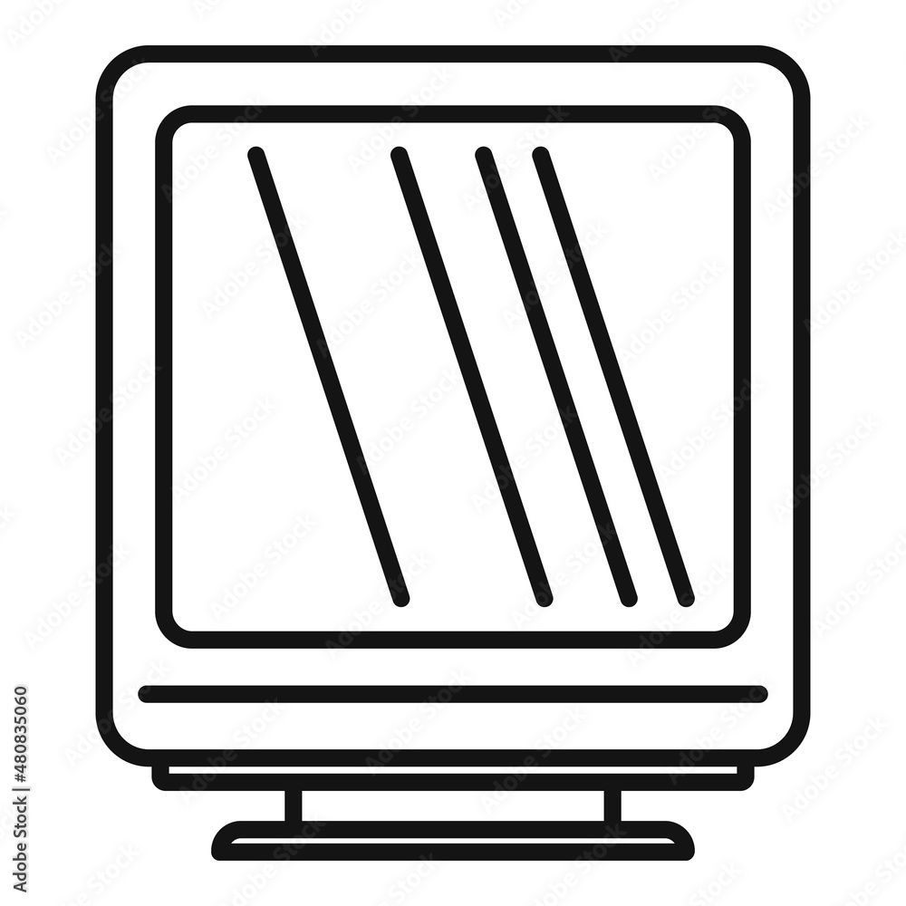 Poster macintosh monitor icon outline vector. computer screen