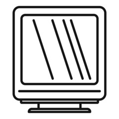 Macintosh monitor icon outline vector. Computer screen