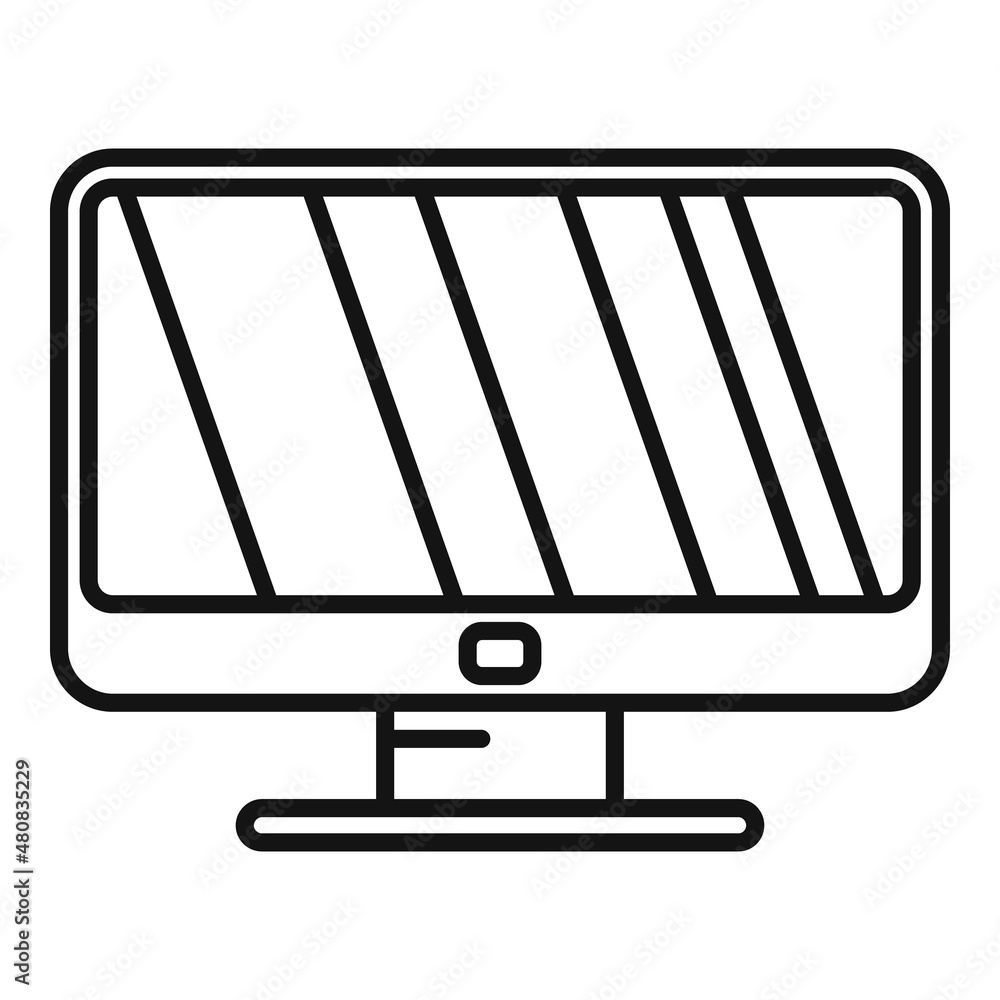 Poster web monitor icon outline vector. screen computer