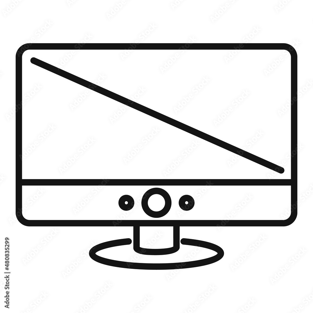 Poster responsive monitor icon outline vector. computer screen