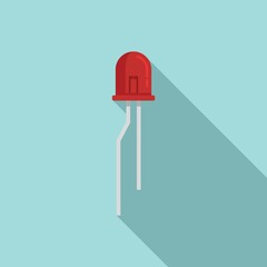 Led diode icon flat vector. Light semiconductor