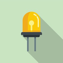 Light diode icon flat vector. Bulb component