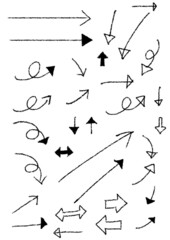 Hand-drawn simple arrow set.