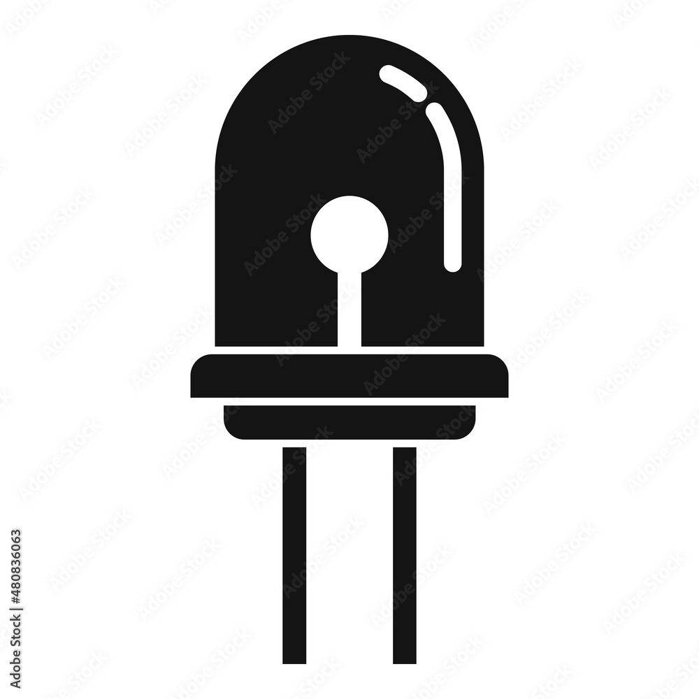 Poster light diode icon simple vector. bulb component