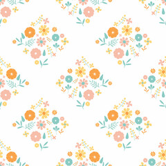 colorful flower seamless for fabric pattern or digital paper