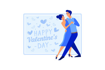 set couple in love. Happy Valentine's Day. February 14 is the day of all lovers. graphics suitable for decorating posters, brochures, postcards, flyers flat vector illustration 