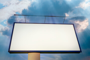Obraz premium Billboard white blank on sunset