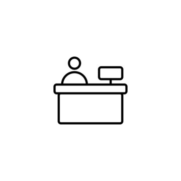 Icono de recepci&oacute;n. Atenci&oacute;n al cliente