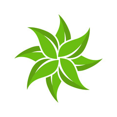 Leaf Flower Logo Vector Design Template.