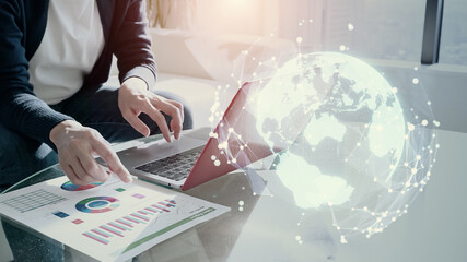 Global communication network concept. Digital transformation.