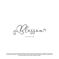 Blossom lettering logo design. For your fashion or other product