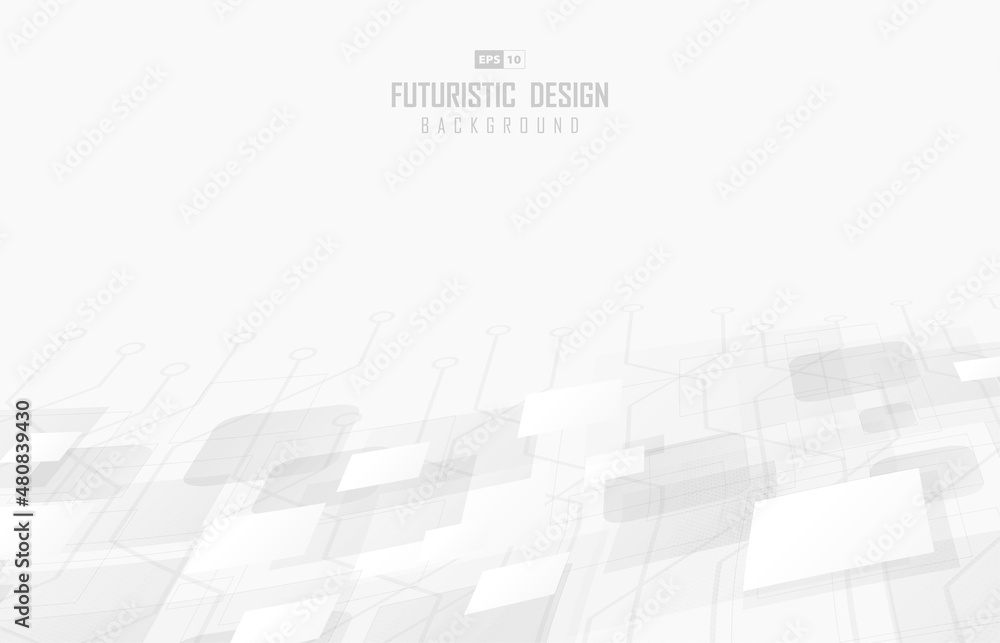 Aufkleber abstract white square geometric technology halftone decorative. overlapping design for simple backgr