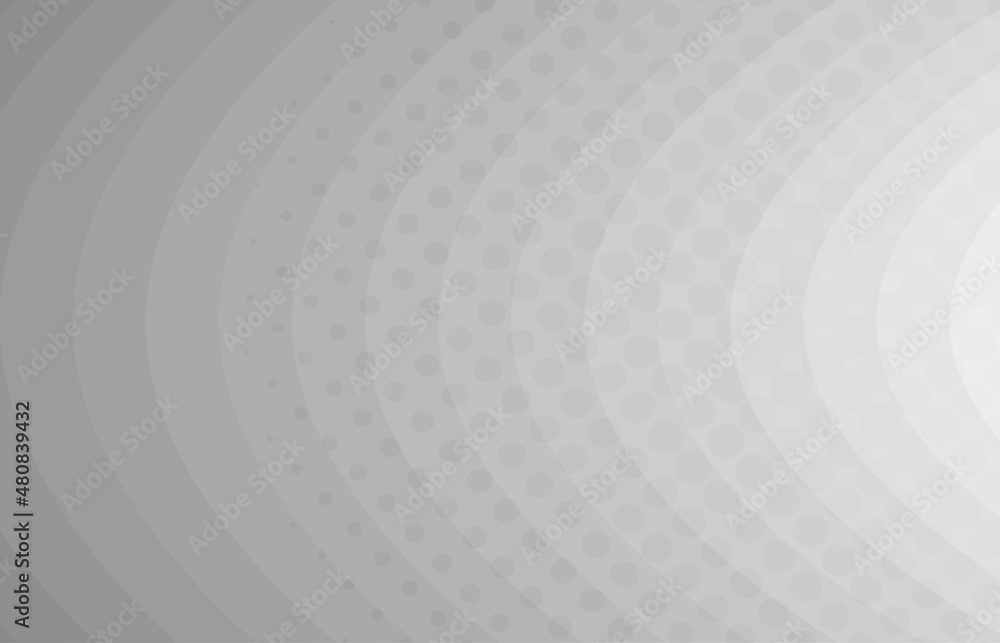 Poster abstract circle dots design of gradient white template. overlapping with geometric halftone backgrou