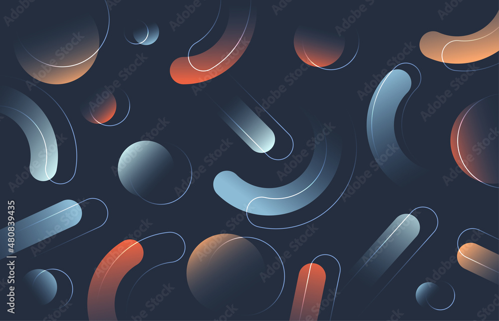 Poster abstract gradient color geometric design of pattern style background. overlapping with artwork templ