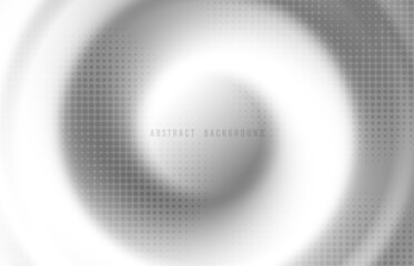Abstract white circle pattern design artwork decorative template. Overlapping with halftone style circles background. Illustration vector
