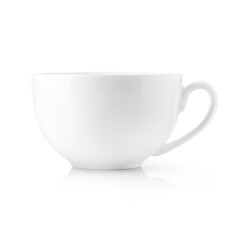 White cup on white background