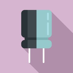 Resistance capacitor icon flat vector. Diode chip - obrazy, fototapety, plakaty