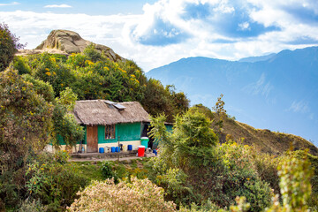 Heading into Phuyupatamarca Camp on the Inca Trail, Peru - obrazy, fototapety, plakaty
