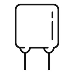 Capacitor icon outline vector. Electric component