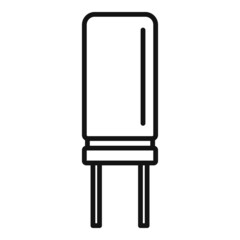 Ceramic capacitor icon outline vector. Component circuit