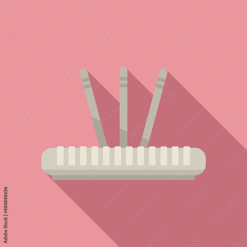 Poster ethernet modem icon flat vector. wirelesss device