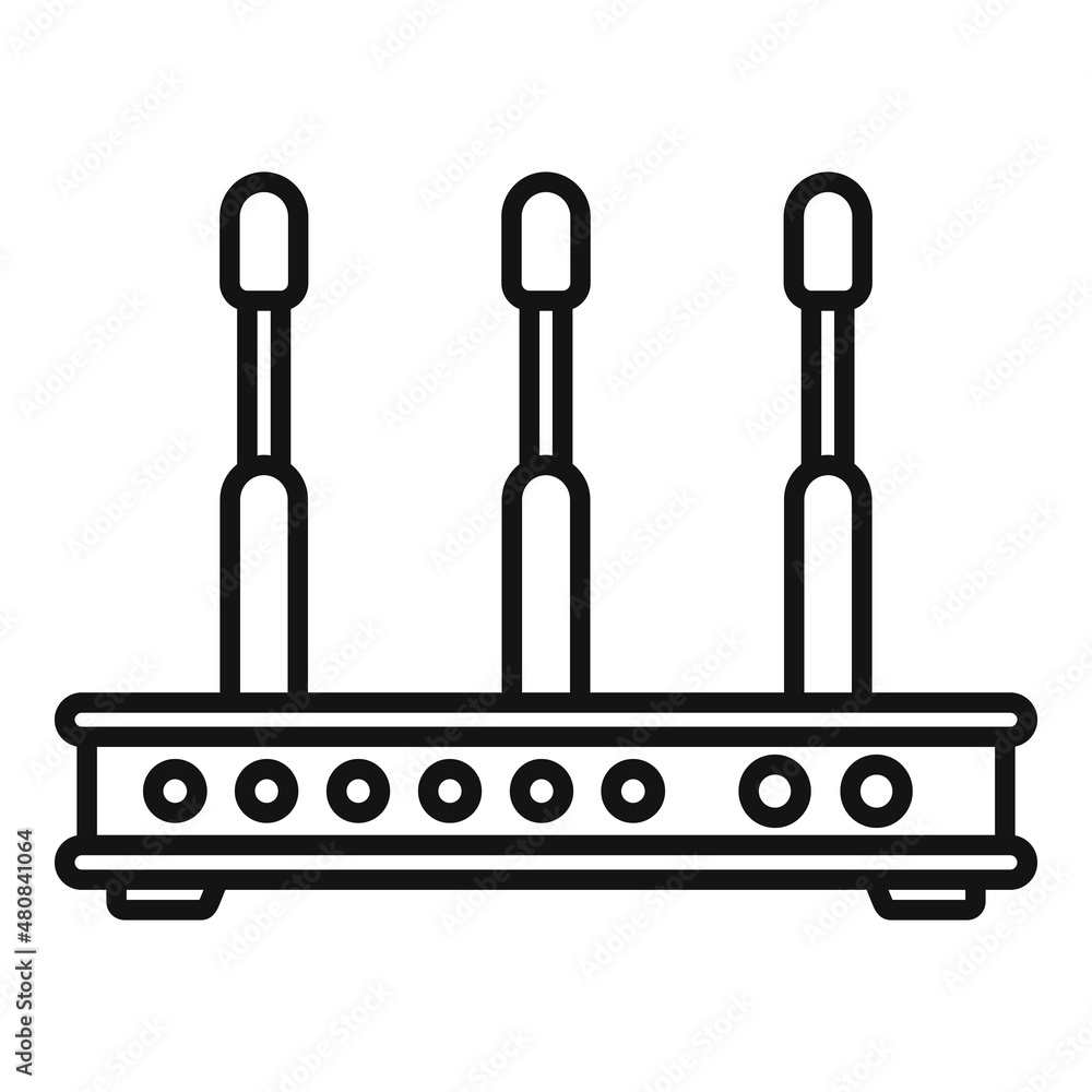 Poster hub modem icon outline vector. computer wlan