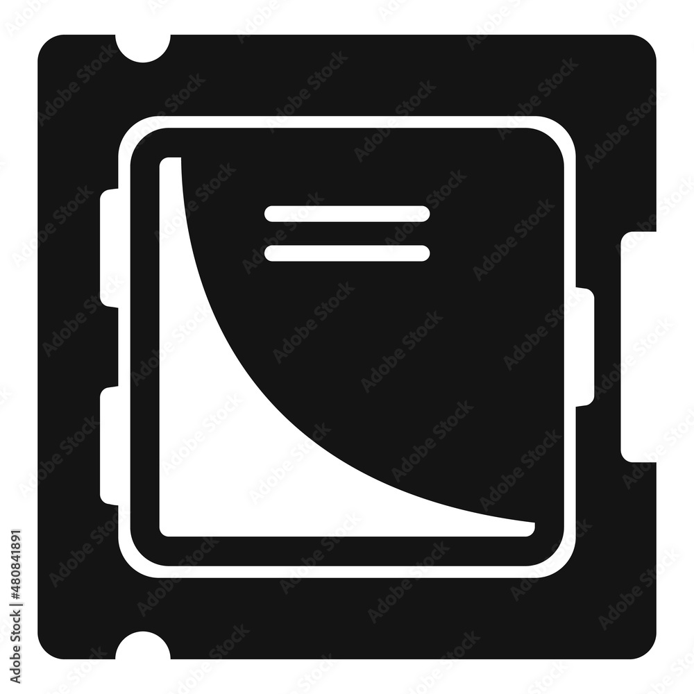 Poster processor chip icon simple vector. circuit cpu