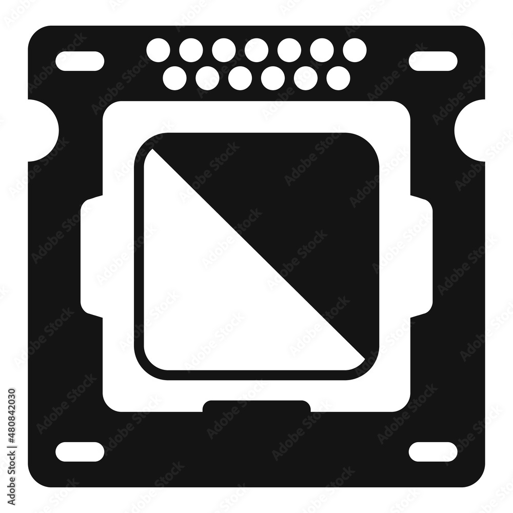 Poster processor circuit icon simple vector. chip cpu