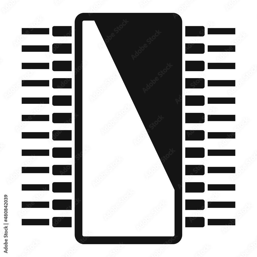 Poster processor technology icon simple vector. cpu circuit