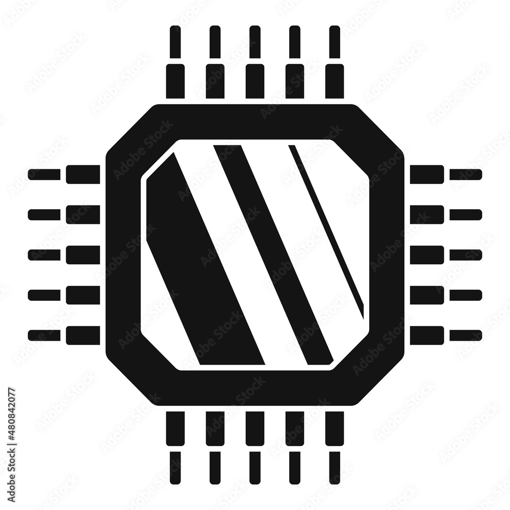 Poster data cpu icon simple vector. digital computer