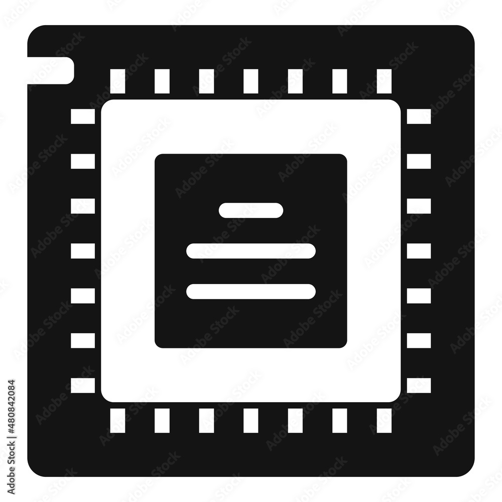Poster pc processor icon simple vector. computer core
