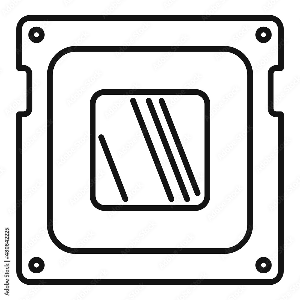 Poster electronic cpu icon outline vector. computer data