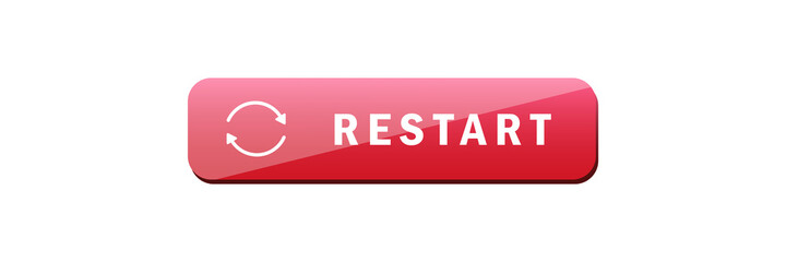 Vector realistic isolated restart button on the white background.