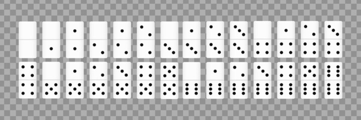 Vector realistic isolated domino on the transparent background.