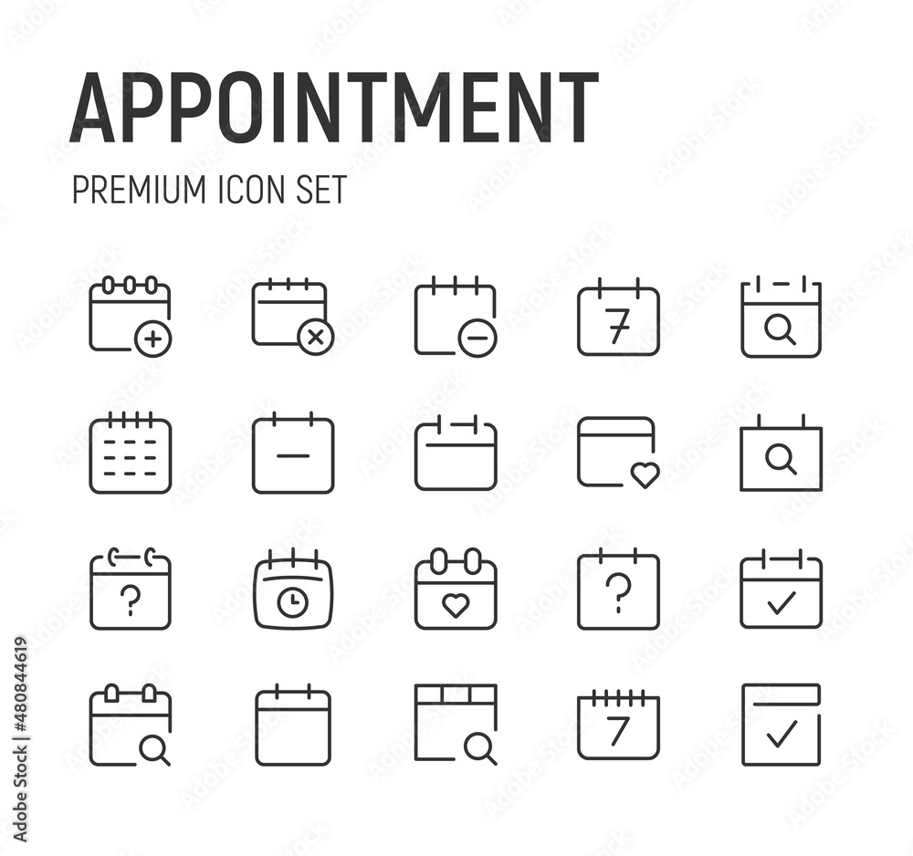 Canvas Prints set of appointment line icons.