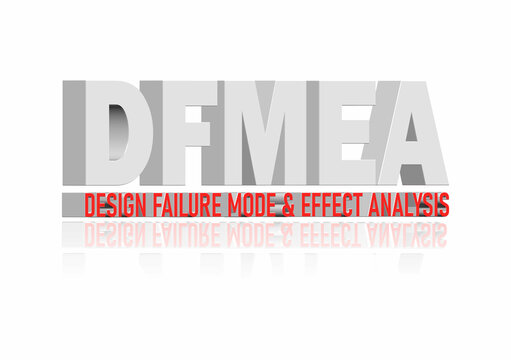 3d rendering of Design failure mode and effect analysis text