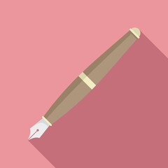 Calligraphy paint icon flat vector. Artist kit