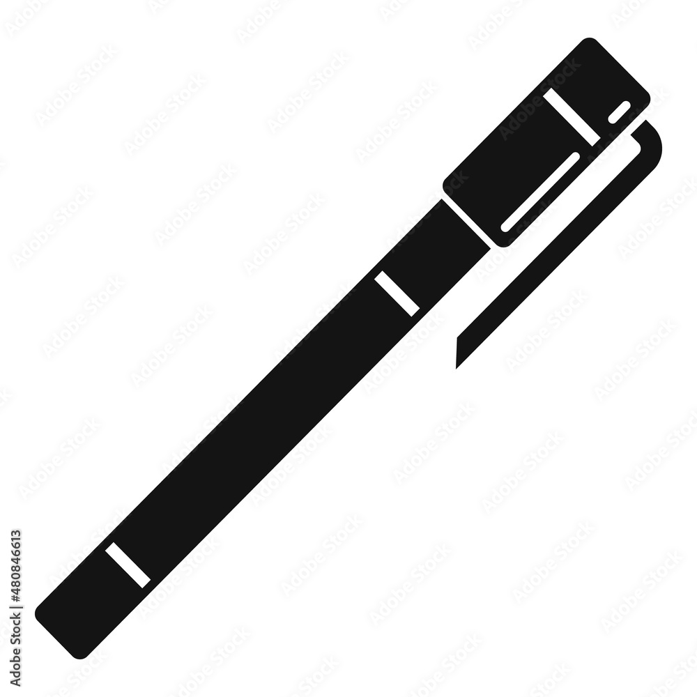 Poster signature pen icon simple vector. nib tool