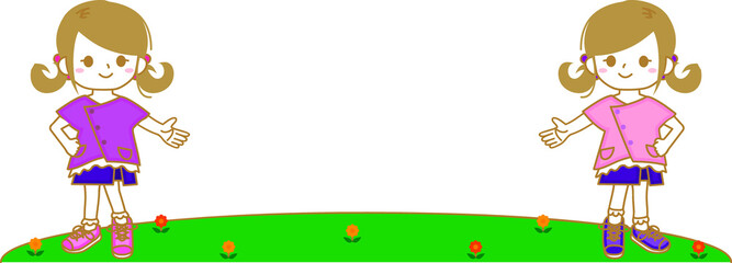 ふたご　女の子　タイトル　のはら
題