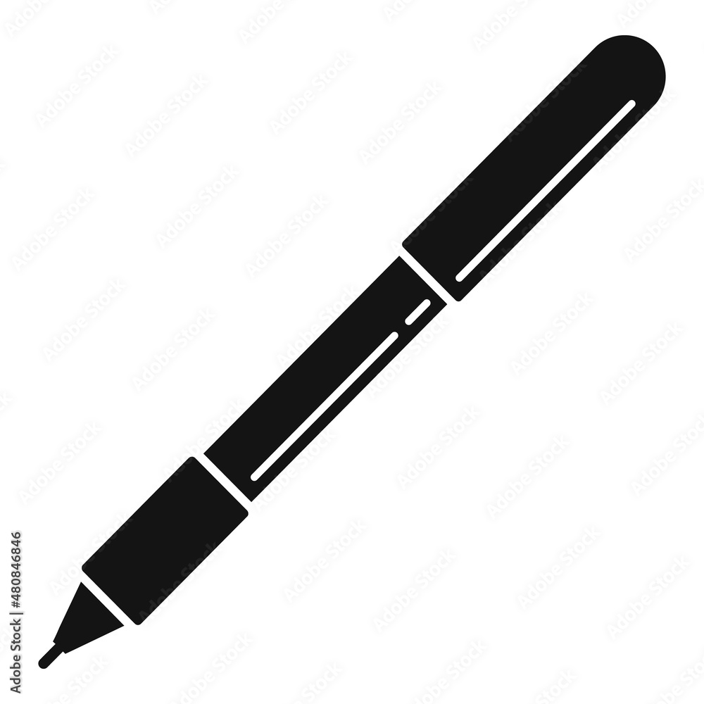 Poster stroke pencil icon simple vector. nib tool