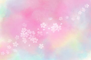 春、桜の舞う背景素材