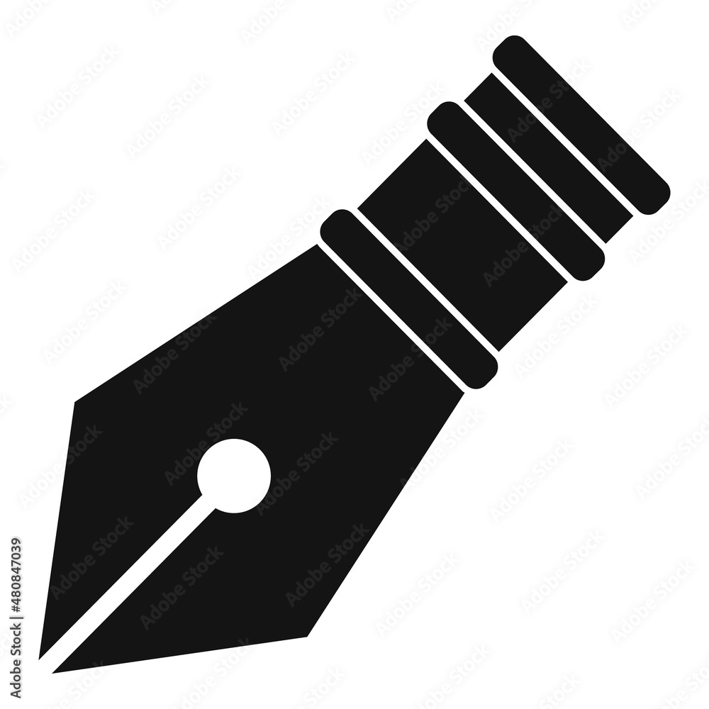 Poster gold nib icon simple vector. ink tool