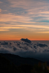 Amazing Golden Sunrise With Amazing Views On The Top Of Sikunir Hills, Dieng Plateau, Central Java, Indonesia
